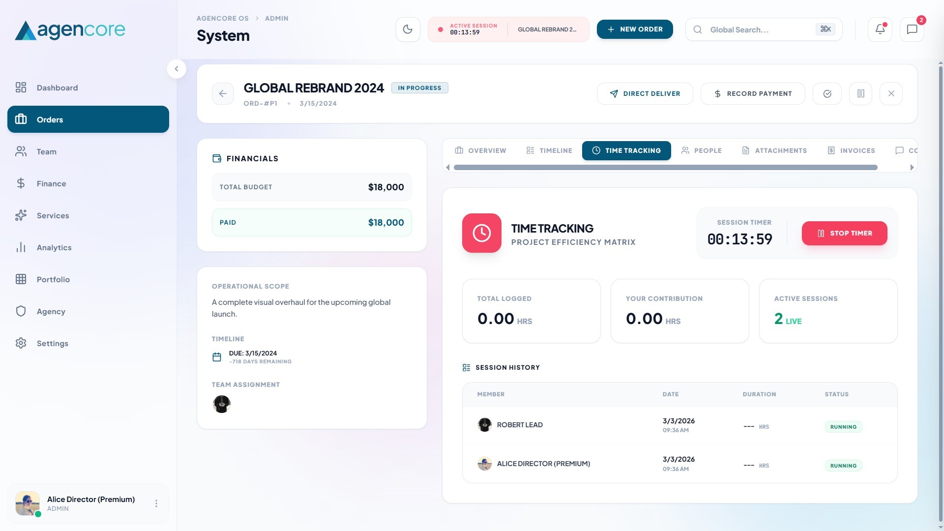Agencore Dashboard